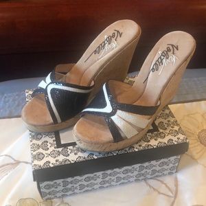 Very Volatile Disco Snake Wedge Heels